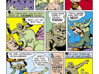 Marvel Mystery Comics #19, pg. 35; art by Ben Thompson; Ka-Zar