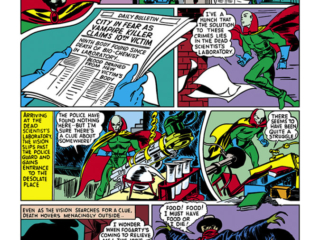 Marvel Mystery Comics #20, pg. 31; art by Jack Kirby; the Vision, Joe Simon, Golden age