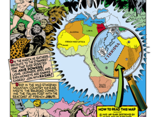 Marvel Mystery Comics #20, pg. 60; art by Ben Thompson; Golden Age Ka-Zar map of Africa