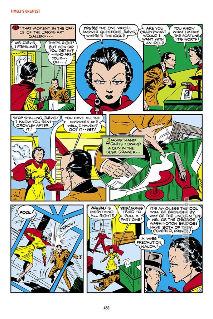 Marvel Mystery Comics #21, pg. 3; "The Idol of Death", Human Torch, Carl Burgos, Jarvis, Nalda