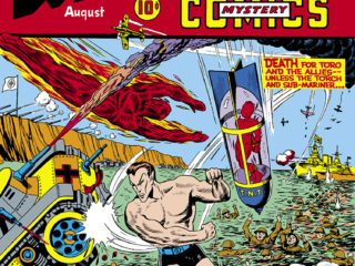 Marvel Mystery Comics #22 cover; Alex Schomburg; Sub-Mariner/Human Torch/Toro Allies WWII