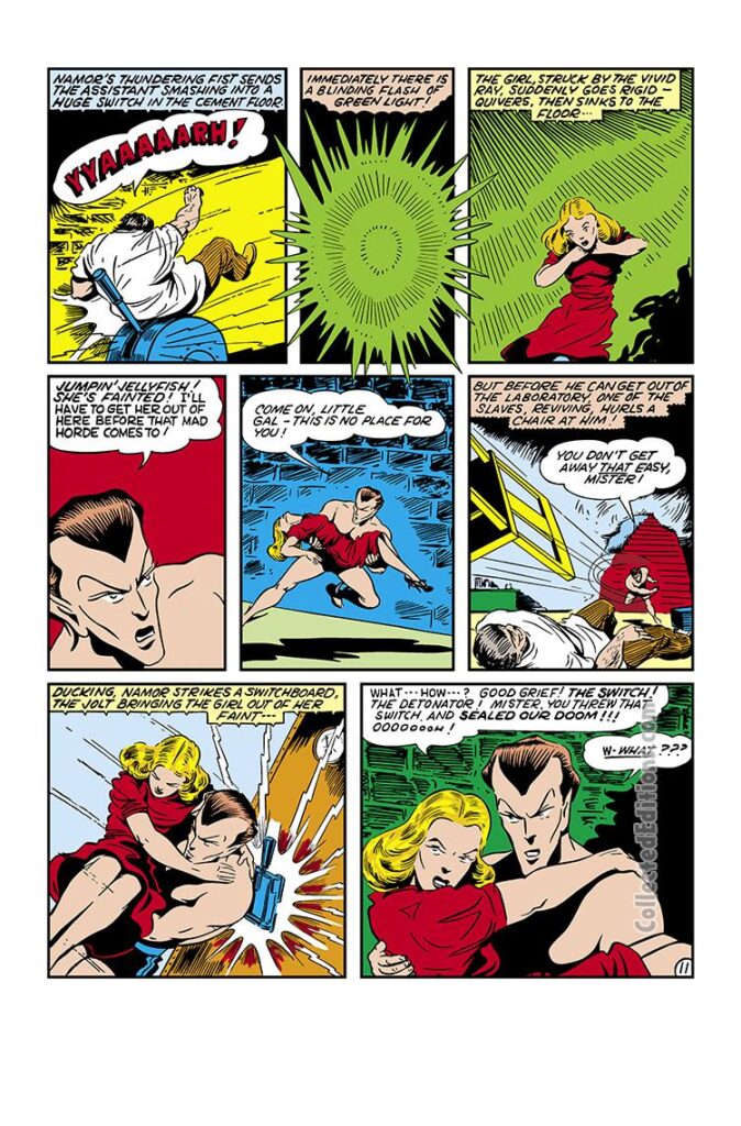 Marvel Mystery Comics #23, pg. 26; art by Bill Everett; Sub-Mariner/Namor