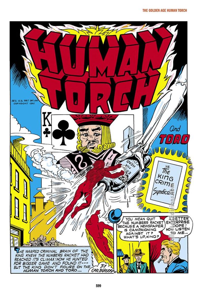 Marvel Mystery Comics #25, pg. 1; "Human Torch and Toro", Carl Burgos