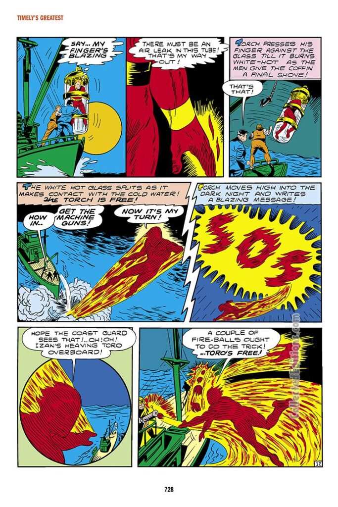 Marvel Mystery Comics #28, pg. 12; "The Poison Pill Suicides", Toro, Carl Burgos, Golden Age Human Torch
