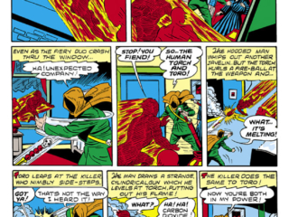 Marvel Mystery Comics #29, pg. 6; "The Moonlight Murders", Toro, Carl Burgos, Golden Age Human Torch