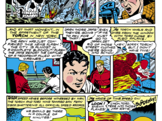 Marvel Mystery Comics #31, pg. 2; "Scuttle the Japs"; Human Torch, Golden Age, Carl Burgos, Japan, Japanese, World War II, Pearl Harbor, Axis Powers, Toro