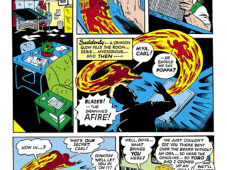 Marvel Mystery Comics #34, pg. 2; "The Human Torch and Toro the Flaming Kid", Carl Burgos, Timely Comics, 1942