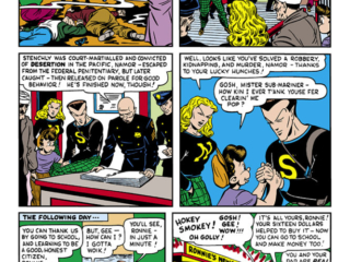 Marvel Mystery Comics #86, pg. 25; "The Case of the Disappearing Watchman!"; Prince Namor/Sub-Mariner/Namora sidekick cousin/Timely's Greatest