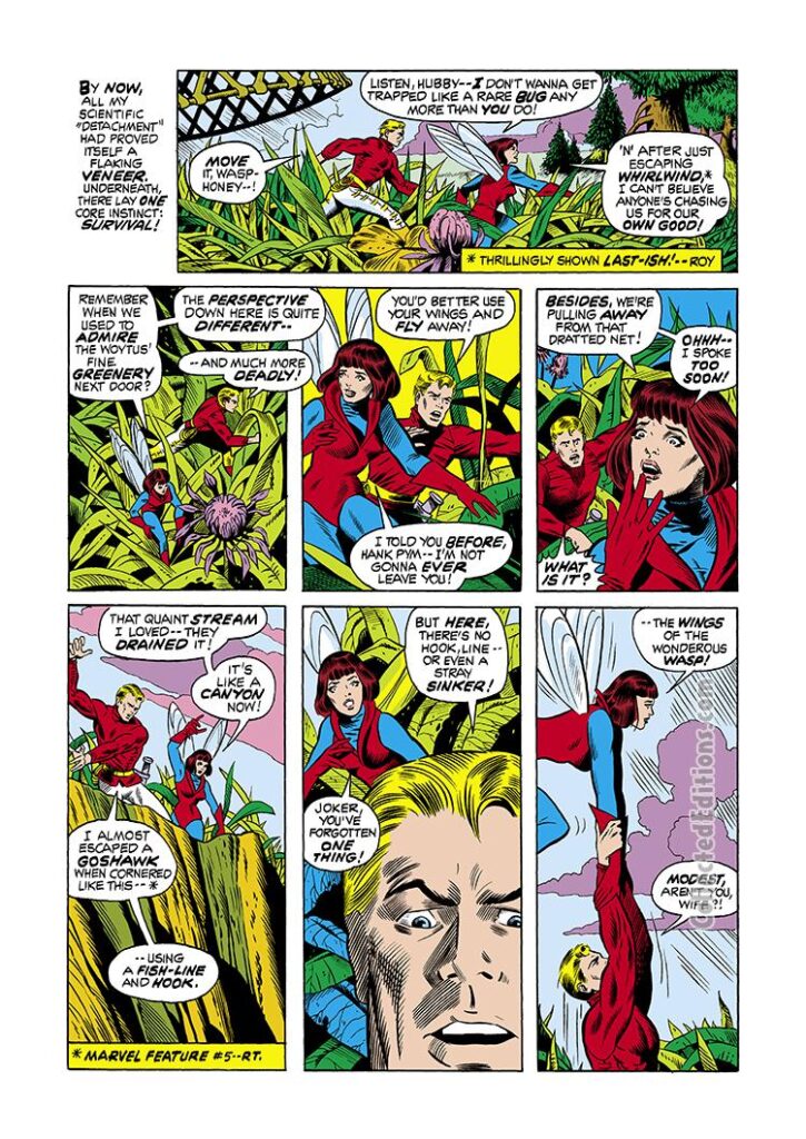 Marvel Feature #7, pg. 2; pencils, P. Craig Russell; inks, Dan Adkins, Mark Kersey; Ant-Man/Hank Pym/The Wasp