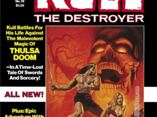 Marvel Preview #19 cover; painted art by Bob Larkin; Kull the Destroyer vs. Thulsa Doom