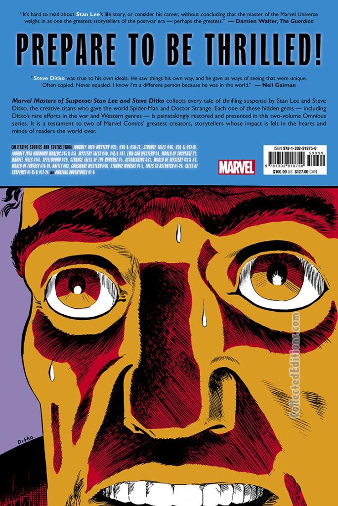 Marvel Masters of Suspense: Stan Lee &amp; Steve Ditko Omnibus Vol. 1 – Back Cover