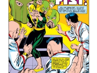 Marvel Premiere #15, pg. 1; pencils, Gil Kane; inks, Dick Giordano; Roy Thomas, first appearance, The Fury of Iron Fist