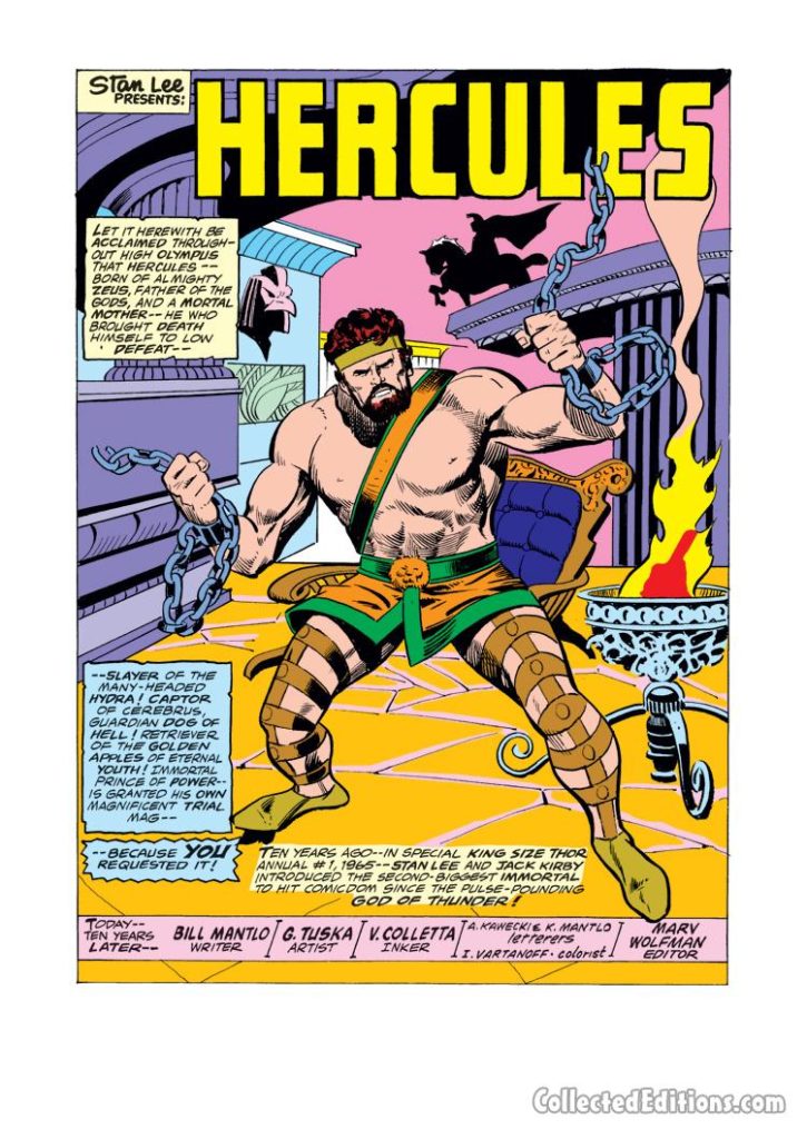 Marvel Premiere #26, pg. 1; pencils, George Tuska; Hercules