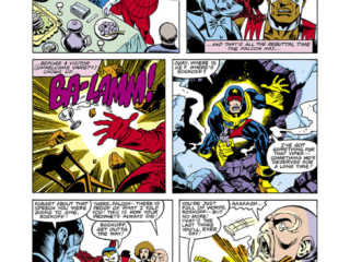 Marvel Premiere #49, pg. 3; pencils, Sal Buscema; inks, Dave Simons; The Falcon/Sam Wilson