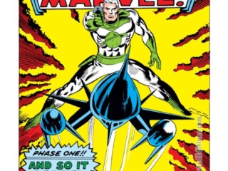 Marvel Super-Heroes #12, pg. 1; pencils, Gene Colan; inks, Frank Giacoia; Kree warrior, "The Coming of Captain Marvel", Mar-Vell, green costume, first appearance, origin, Walter Lawson, Stan Lee