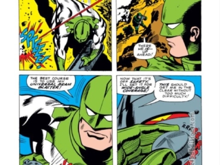 Marvel Super-Heroes #12, pg. 10; pencils, Gene Colan; inks, Frank Giacoia; Captain Marvel, Mar-Vell, Universal blaster, origin