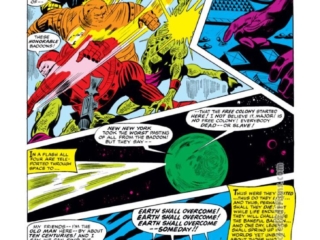 Marvel Super-Heroes #18, pg. 22; pencils, Gene Colan; first appearance of the Guardians of the Galaxy, Arnold Drake