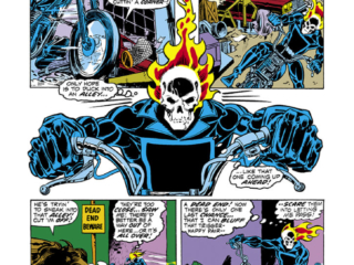 Marvel Spotlight #5, pg. 3; pencils and inks, Mike Ploog; Ghost Rider, first appearance Johnny Blaze