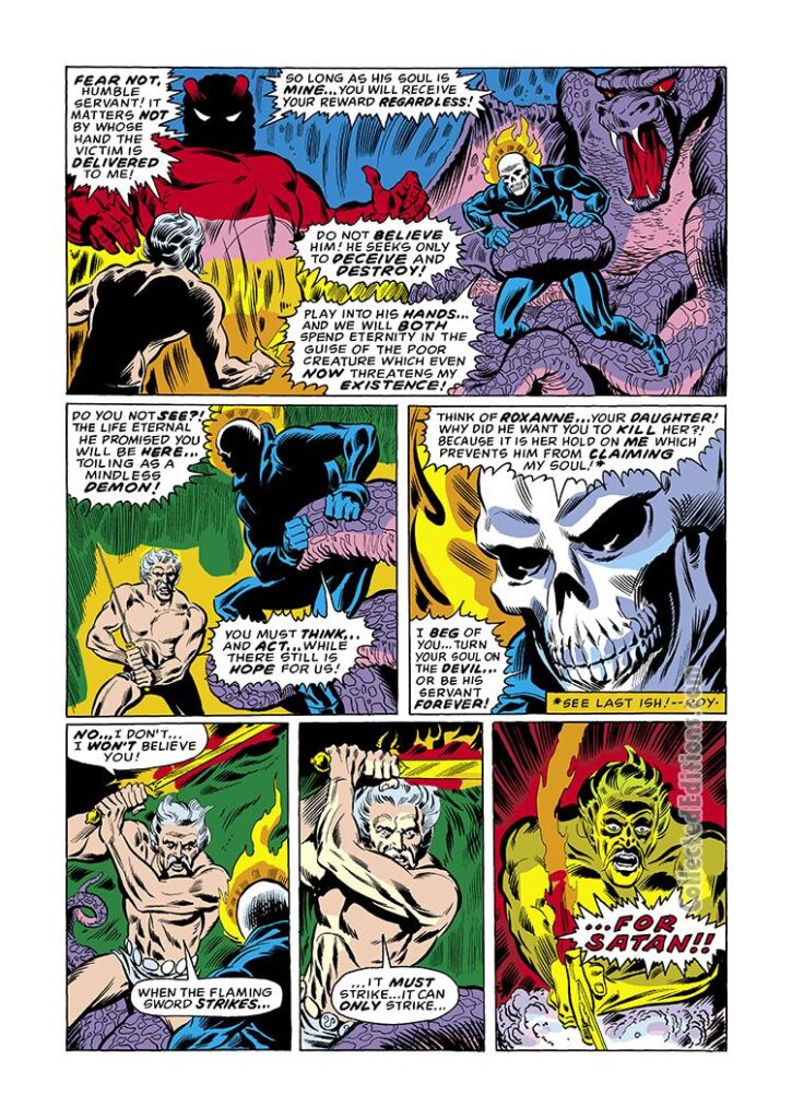 Marvel Spotlight #8, pg. 6; pencils, Mike Ploog; Ghost Rider vs. Satan