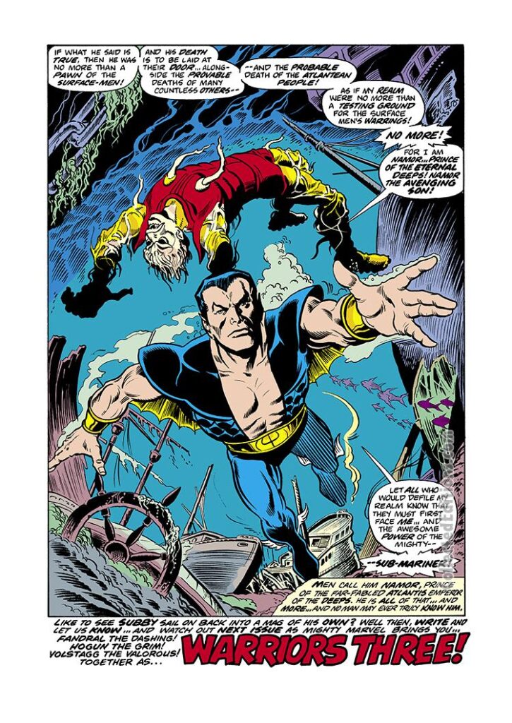 Marvel Spotlight #27, pg. 1; pencils and inks, Jim Mooney; Namor