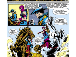 Marvel Tales #100, pg. 20; pencils, Michael Netzer; inks, Terry Austin; Hawkeye/Two-Gun Kid