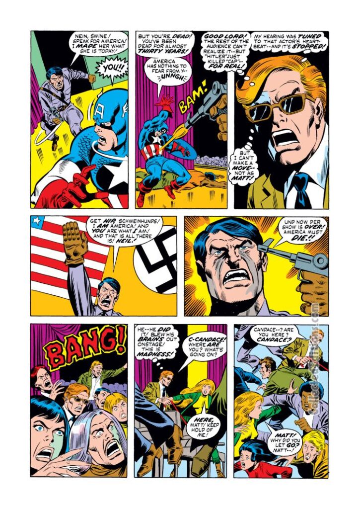 Marvel Two-In-One #3, pg. 11; pencils, Sal Buscema; Captain America/Hitler/Daredevil/Matt Murdock