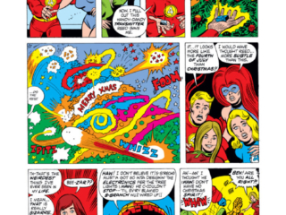 Marvel Two-In-One #8, pg. 5; pencils, Sal Buscema; Thing/Human Torch/Medusa/Christmas