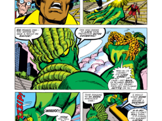 Marvel Two-In-One #13, pg. 8; pencils, Ron Wilson; inks, Vince Colletta Marvel Two-In-One #13, pg. 8; pencils, Ron Wilson; Thing/Power Man/Luke Cage/Braggadoom