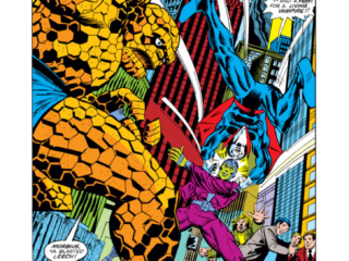 Marvel Two-In-One #15, pg. 16; pencils, Arvell Jones; inks, Dick Giordano Marvel Two-In-One #15, pg. 16; pencils, Arvell Jones; Thing/Living Eraser/Morbius