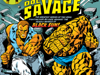 Marvel Two-In-One #21 cover; pencils, Ron Wilson; Thing/Doc Savage/Black Sun