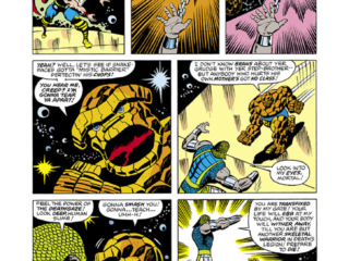 Marvel Two-In-One #23, pg. 6; pencils, Ron Wilson; Thor/Thing/Seth