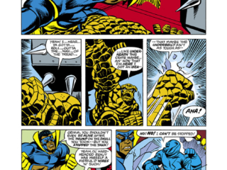 Marvel Two-In-One #24, pg. 16; pencils, Sal Buscema; Thing/Black Goliath/Giant-Man/Bill Foster