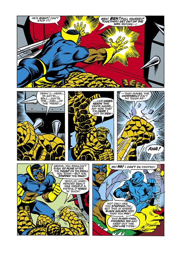 Marvel Two-In-One #24, pg. 16; pencils, Sal Buscema; Thing/Black Goliath/Giant-Man/Bill Foster