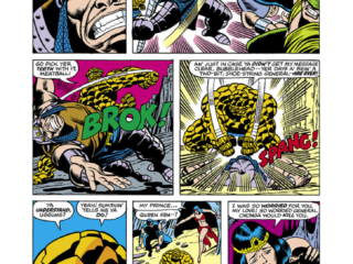 Marvel Two-In-One #25, pg. 16; pencils, Ron Wilson; Chonga/Thing/Iron Fist