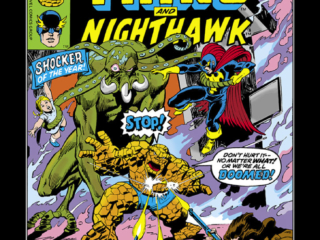 Marvel Two-In-One #34 cover; pencils, John Buscema; Thing/Nighthawk