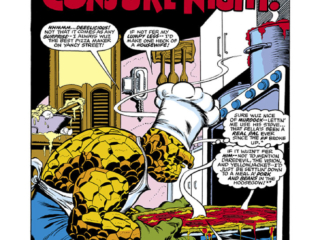 Marvel Two-In-One #40, pg. 1; pencils, Ron Wilson; Conjure Night/The Thing with chef hat
