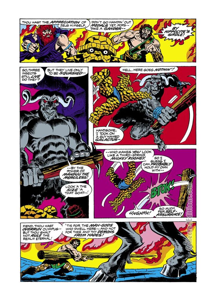 Marvel Two-In-One #44, pg. 13; pencils, Bob Hall; Thing/Manduu/Hercules
