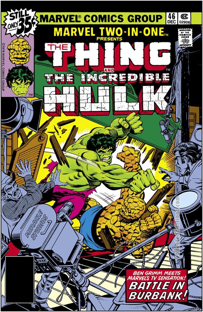 Marvel Two-In-One #46 cover; pencils, Keith Pollard; Thing/Incredible Hulk/Battle in Burbank