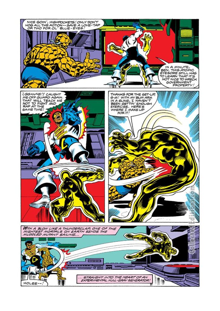 Marvel Two-In-One #55, pg. 14; pencils, John Byrne; Thing/Black Goliath/Bill Foster/Nuklo/Project Pegasus
