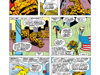 Marvel Two-In-One Annual #1, pg. 18; pencils, Sal Buscema; inks, Sam Grainger Marvel Two-In-One Annual #1, pg. 18; pencils, Sal Buscema; Thing/Liberty Legion/Patriot/Whizzer