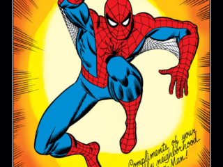 Marvel Treasury Edition #14 back cover; pencils and inks, John Romita Sr.; Compliments of your friendly neighborhood Spider-Man, pin-up