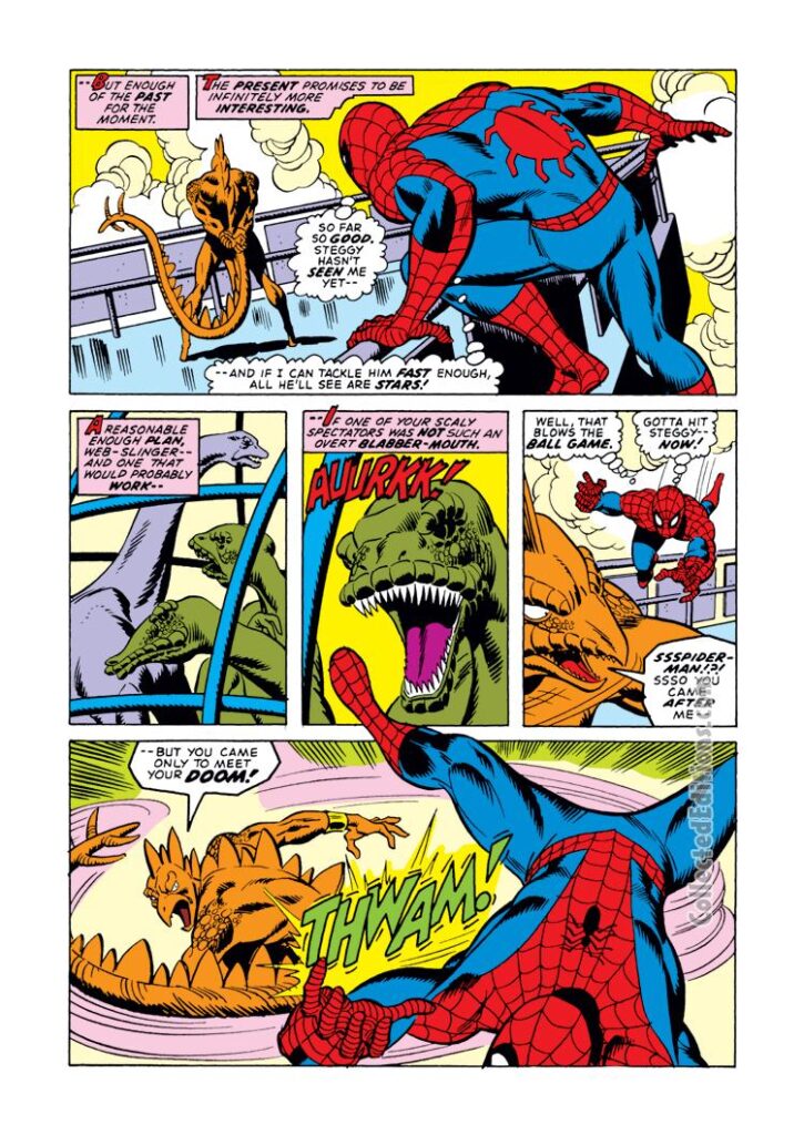 Marvel Team-Up #20, pg. 3; pencils, Sal Buscema; Spider-Man vs. Stegron