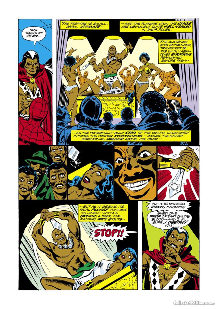 Marvel Team-Up #24, pg. 9; pencils, Jim Mooney; inks, Sal Trapani; Spider-Man/Brother Voodoo