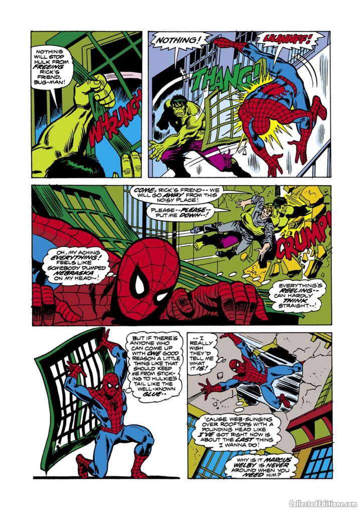 Marvel Team-Up #27, pg. 14; pencils, Jim Mooney; inks, Frank Giacoia; Spider-Man/Hulk