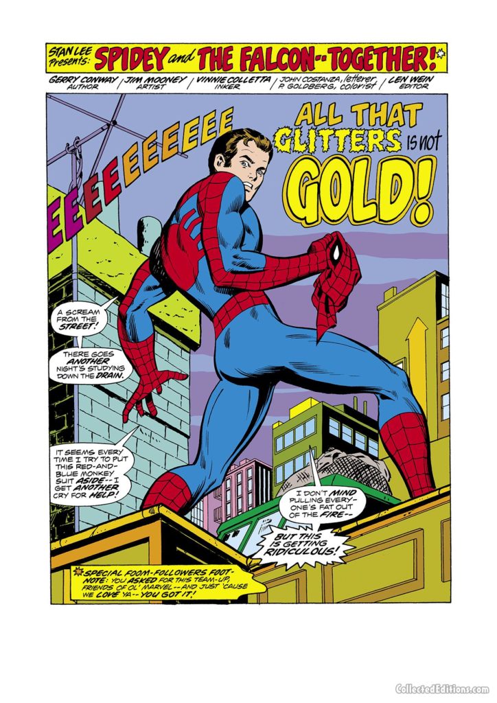 Marvel Team-Up #30, pg. 1; pencils, Jim Mooney; inks, Vince Colletta