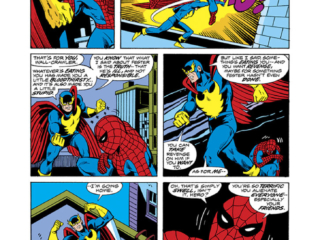 Marvel Team-Up #33, pg. 17; pencils, Sal Busema; inks, Vince Colletta Marvel Team-Up #33, pg. 17; pencils, Sal Busema; inks, Vince Colletta; Spider-Man/Nighthawk