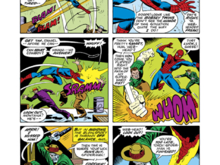 Marvel Team-Up #40, pg. 4; pencils, Sal Busema; inks, Mike Esposito, Dave Hunt Marvel Team-Up #40, pg. 4; pencils, Sal Busema; Spider-Man/Enforcers