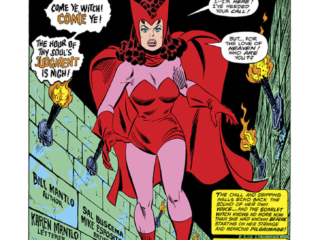 Marvel Team-Up #41, pg. 1; pencils, Sal Buscema; inks, Mike Esposito Marvel Team-Up #41, pg. 1; pencils, Sal Buscema; inks, Mike Esposito; Scarlet Witch