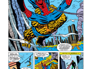 Marvel Team-Up #47, pg. 12; pencils, Ron Wilson; inks, Dan Adkins Marvel Team-Up #47, pg. 12; pencils, Ron Wilson; Spider-Man/Thing