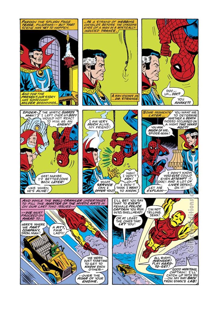 Marvel Team-Up #50, pg. 2; pencils, Sal Buscema; Spider-Man/Iron Man/Doctor Strange